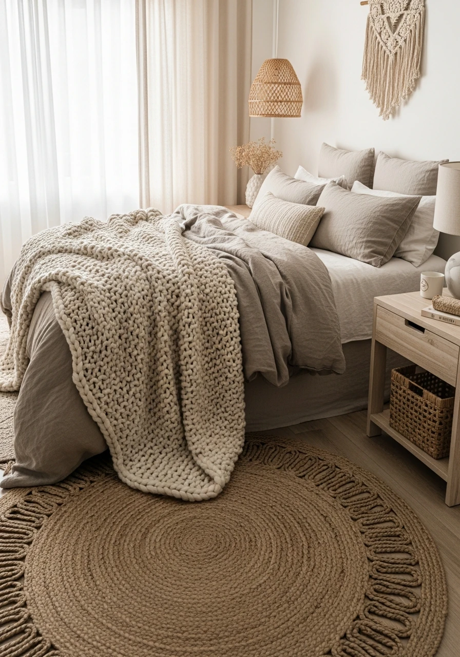 Natural Fiber Decor - 50 Cozy Bedroom Ideas That Look High-End On A Budget