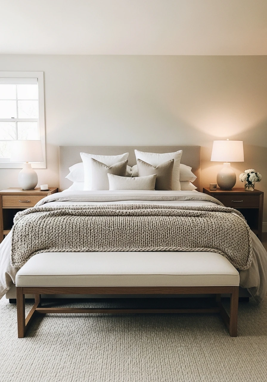 Balanced Bed Symmetry - 50 Cozy Bedroom Ideas That Look High-End On A Budget
