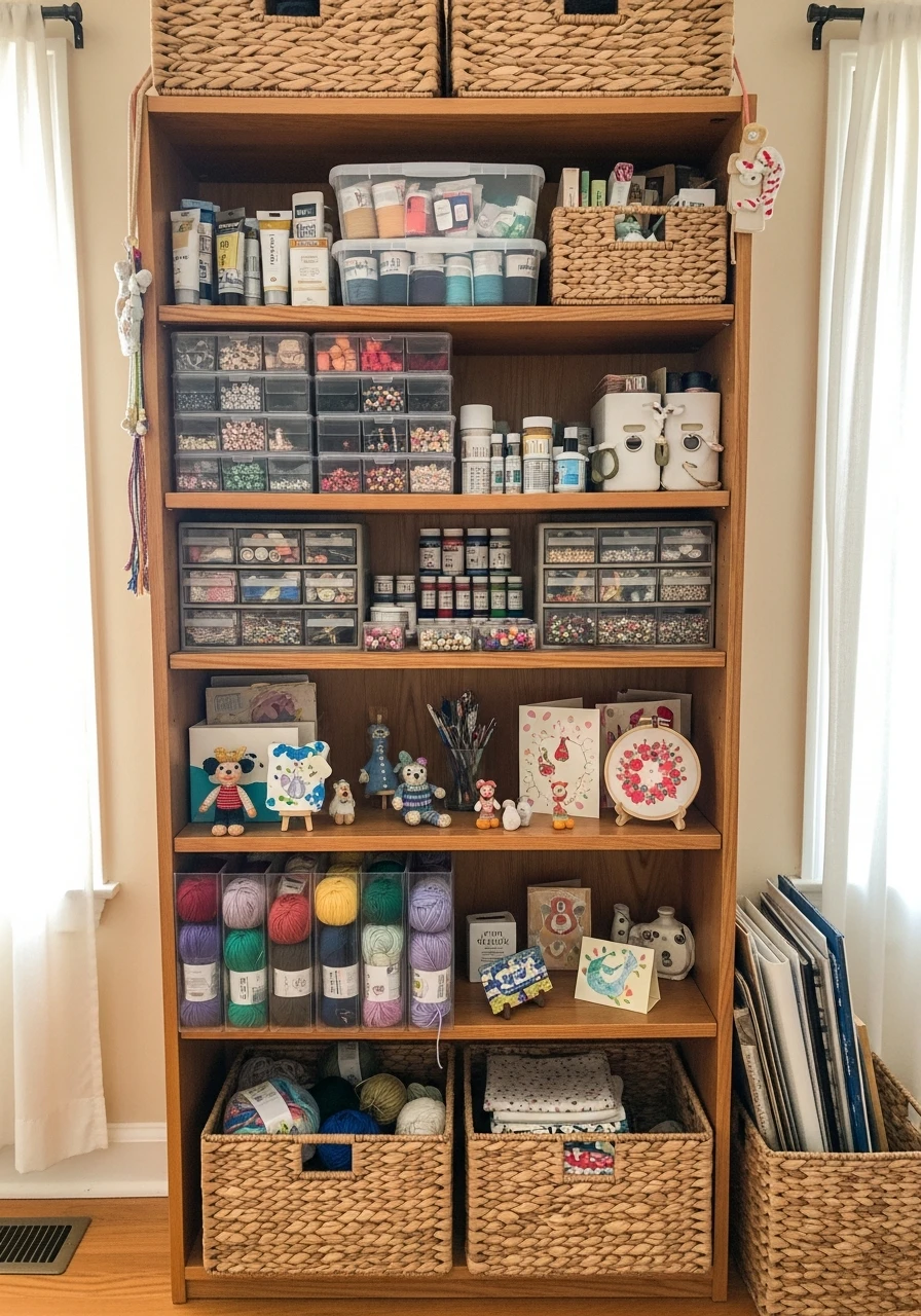 Vertical Bookcase Storage - 35 Clever Craft Storage Ideas You'll Love