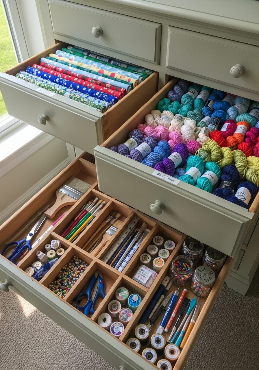 Old Dresser Makeover - 35 Clever Craft Storage Ideas You'll Love