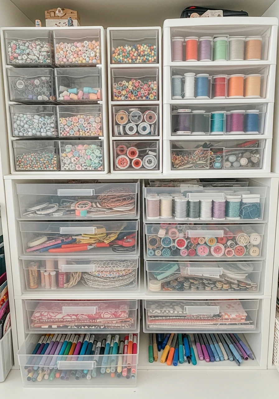 Stackable Plastic Drawers - 35 Clever Craft Storage Ideas You'll Love