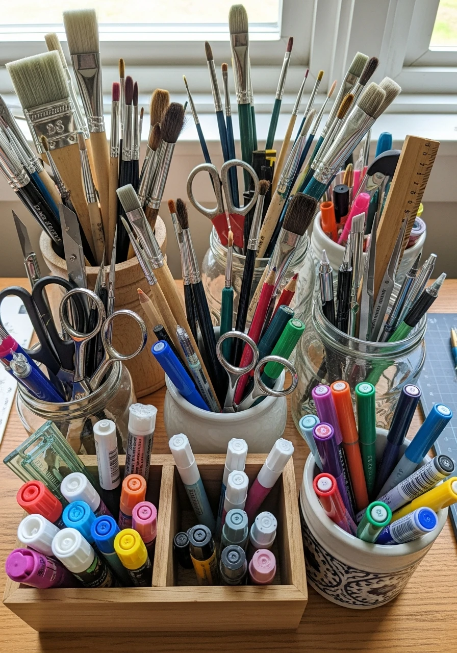 Desk Top Caddies - 35 Clever Craft Storage Ideas You'll Love