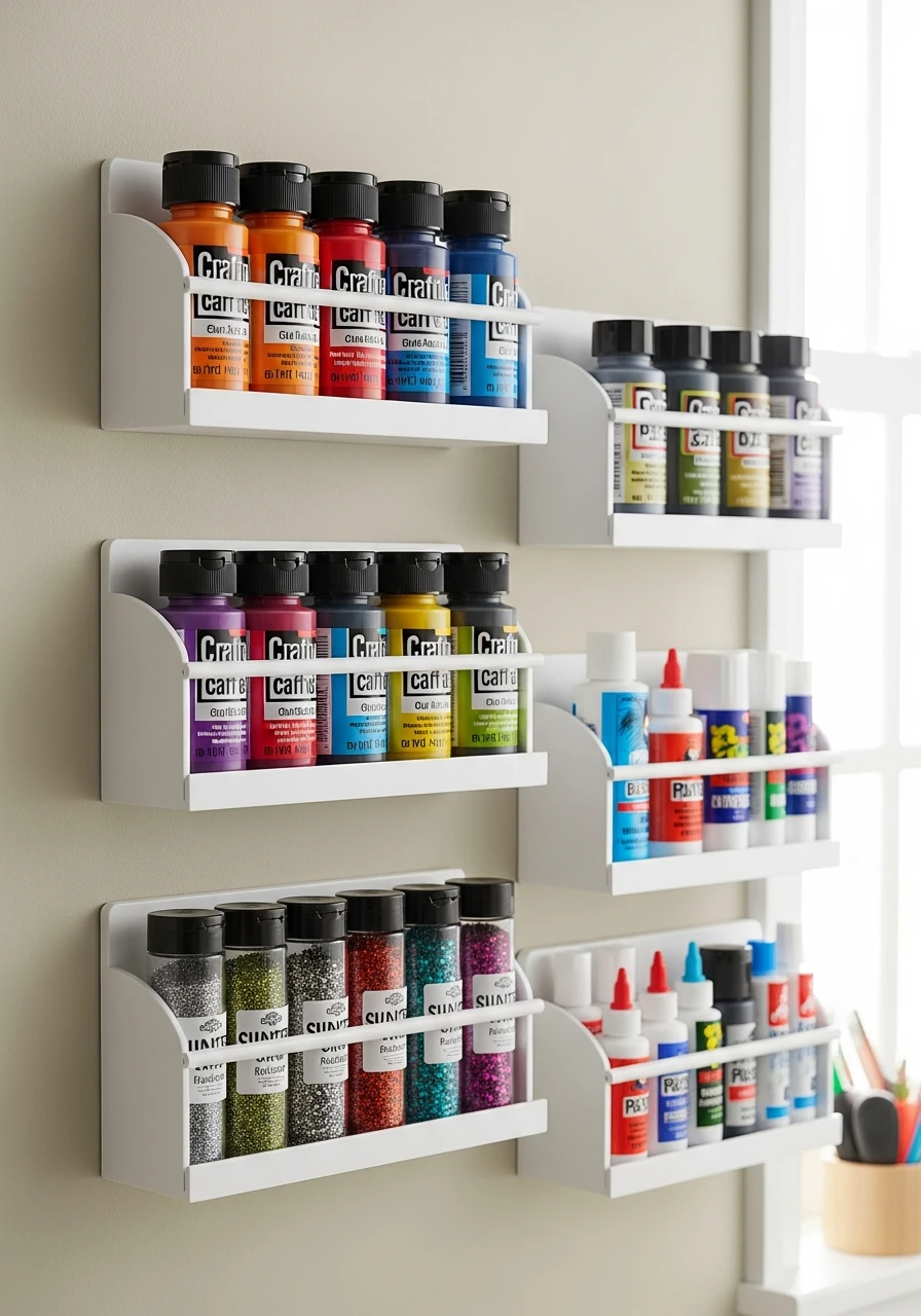 Paint Bottle Racks - 35 Clever Craft Storage Ideas You'll Love