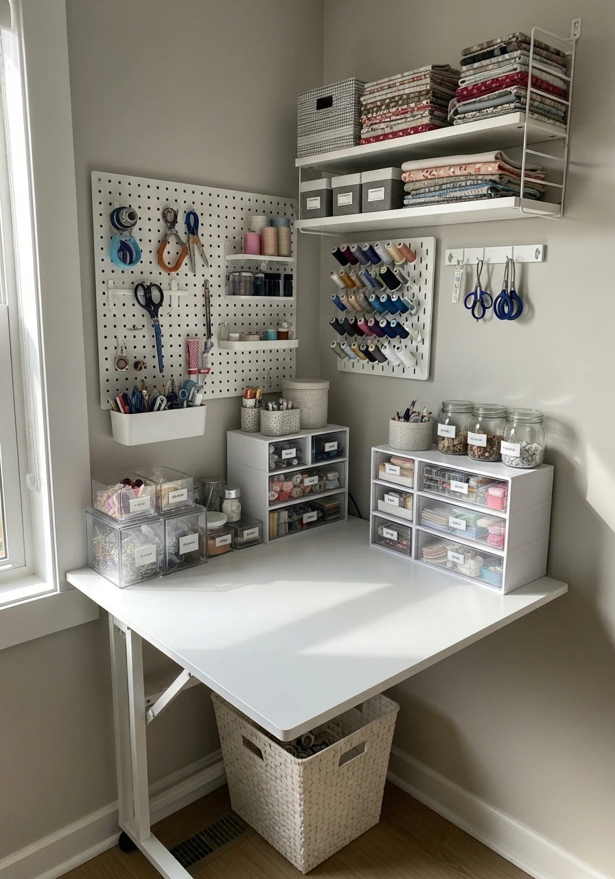 Fold-Away Craft Table - 35 Clever Craft Storage Ideas You'll Love