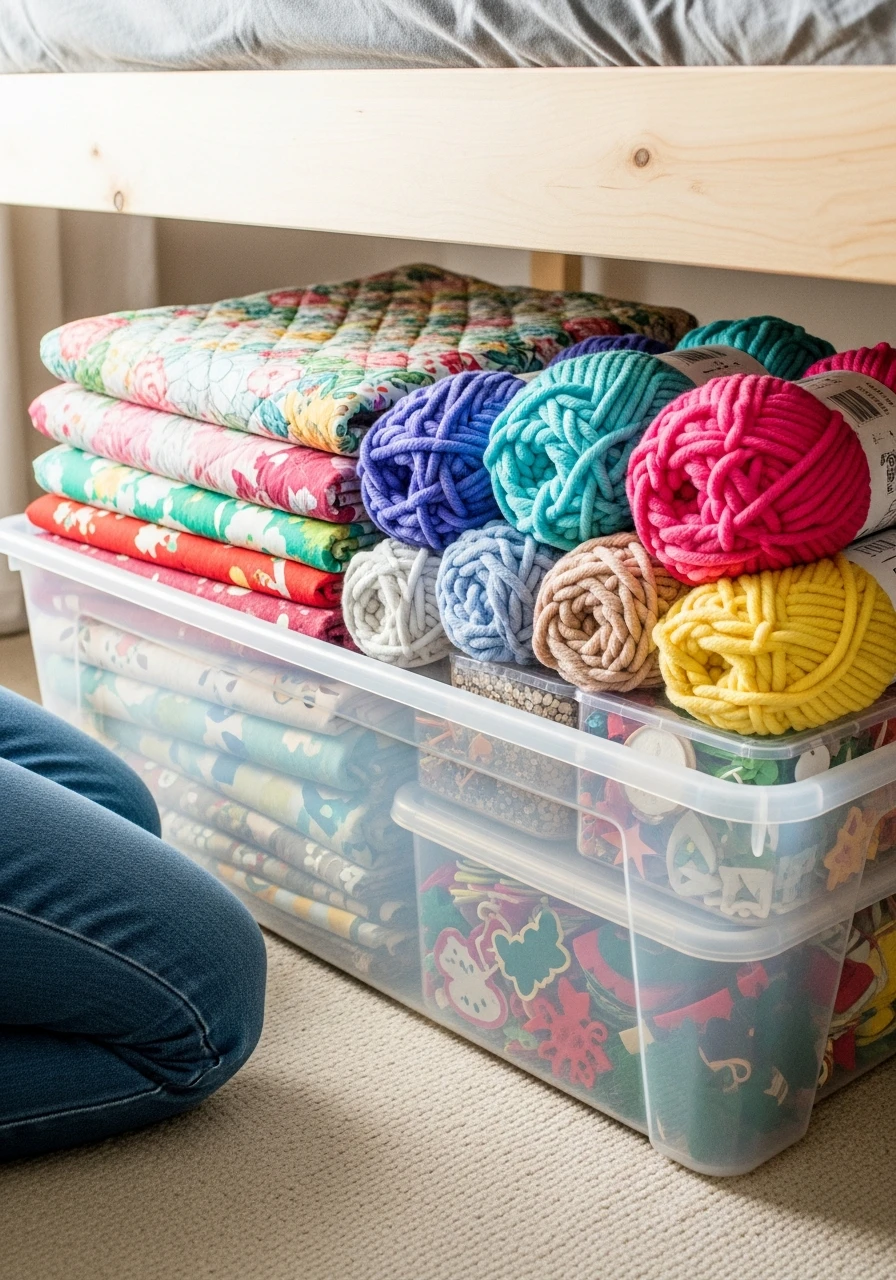 Hidden Under-Bed Bins - 35 Clever Craft Storage Ideas You'll Love