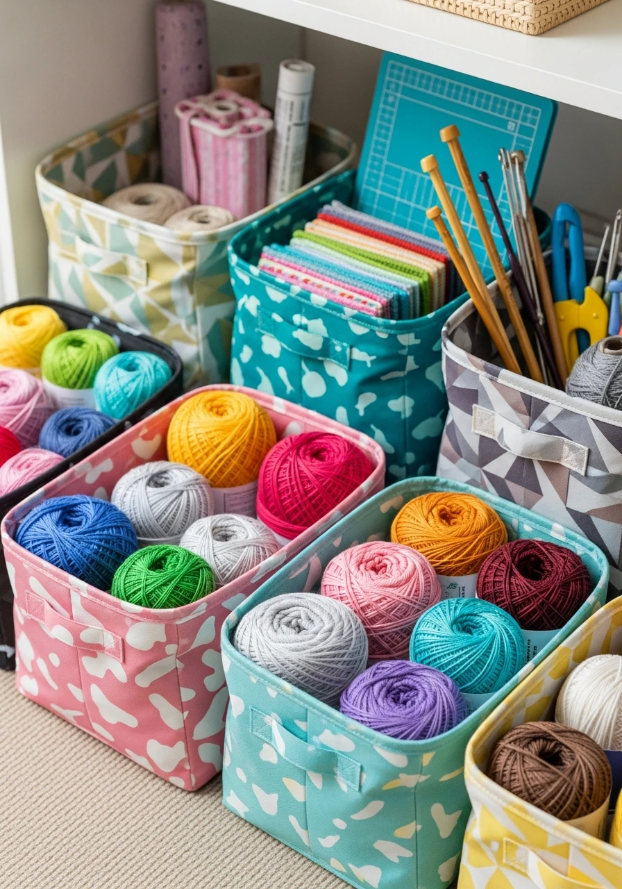 Soft Fabric Bins - 35 Clever Craft Storage Ideas You'll Love