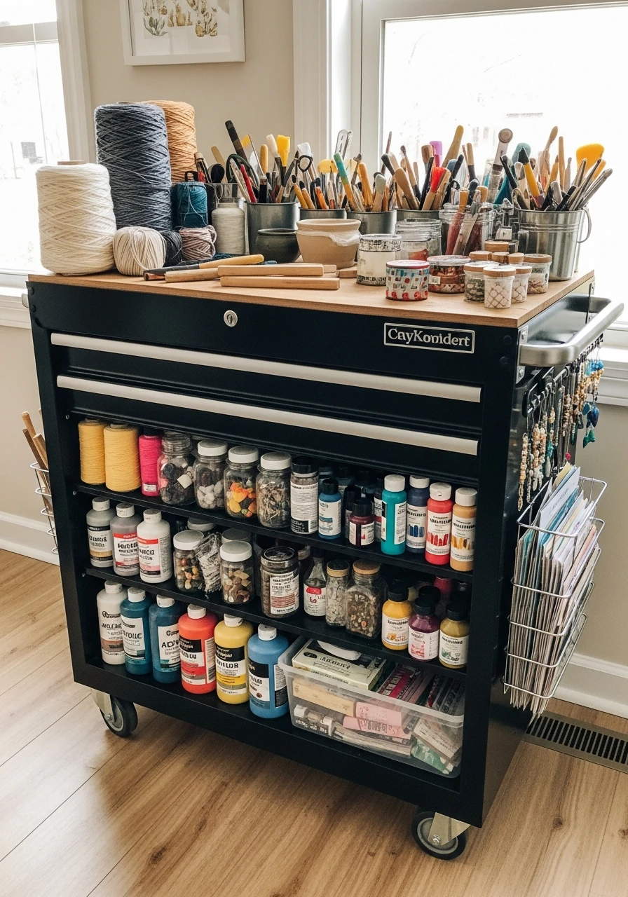 Heavy Duty Tool Cart - 35 Clever Craft Storage Ideas You'll Love