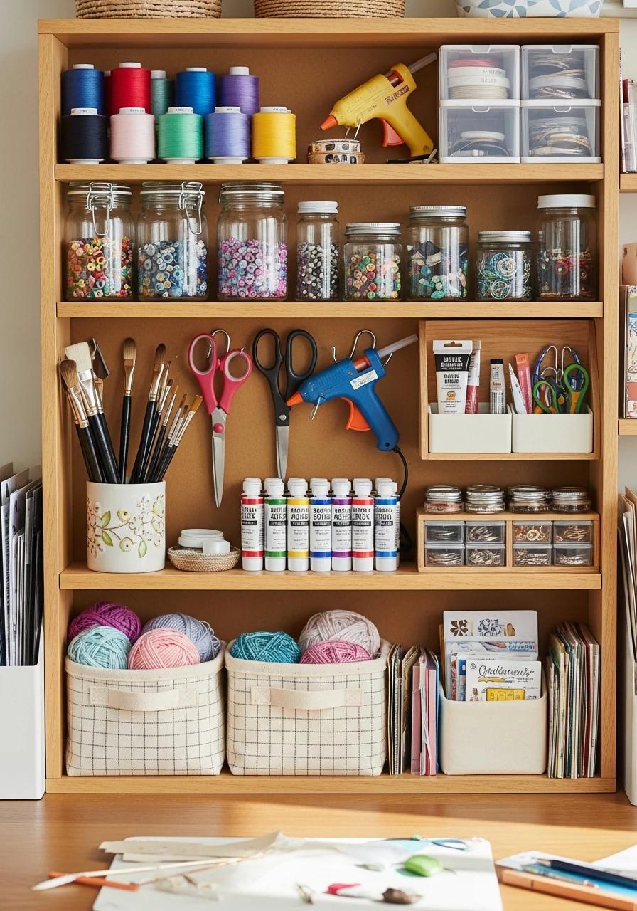 Desk Top Hutches - 35 Clever Craft Storage Ideas You'll Love