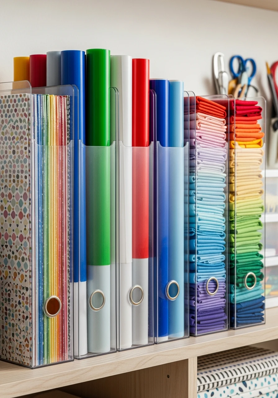 Paper & Vinyl Files - 35 Clever Craft Storage Ideas You'll Love
