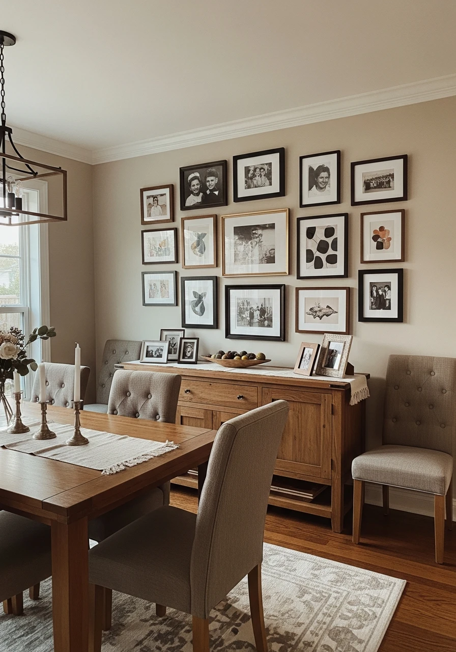 Gallery Wall Displays - 50 Budget-Friendly Dining Room Decor Ideas for a High-End Look