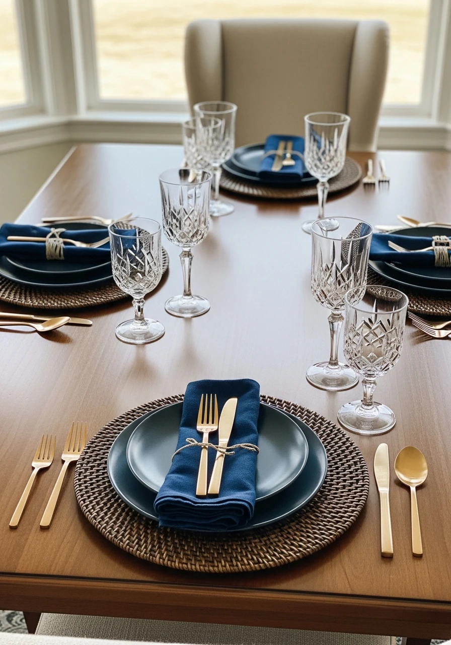 Coordinated Place Settings - 50 Budget-Friendly Dining Room Decor Ideas for a High-End Look