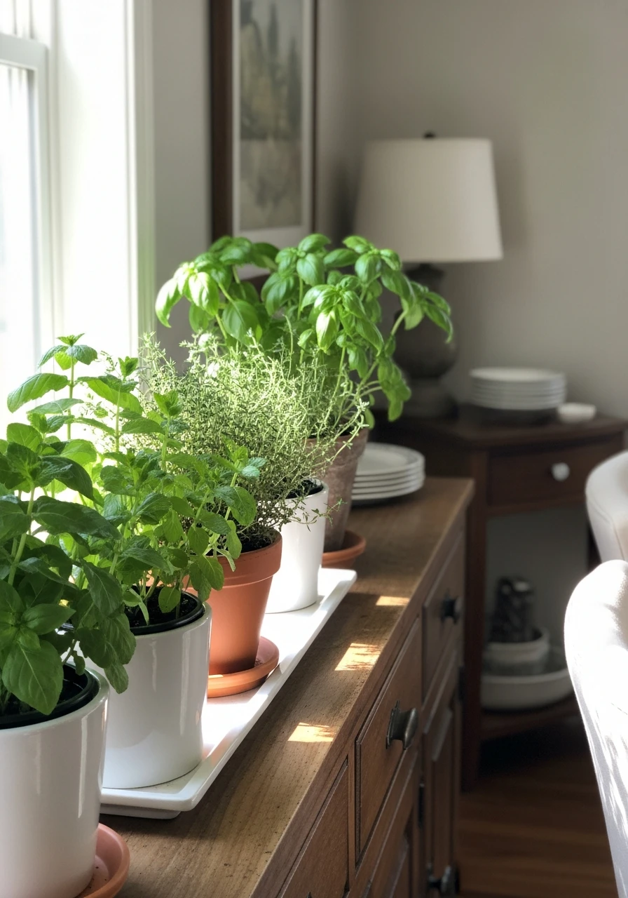 Herb Displays in Dining Areas - 50 Budget-Friendly Dining Room Decor Ideas for a High-End Look