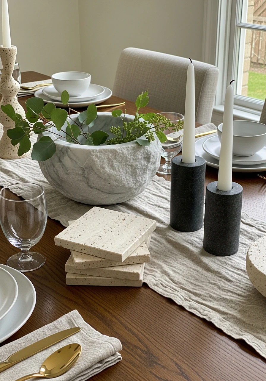 Natural Stone Accents - 50 Budget-Friendly Dining Room Decor Ideas for a High-End Look