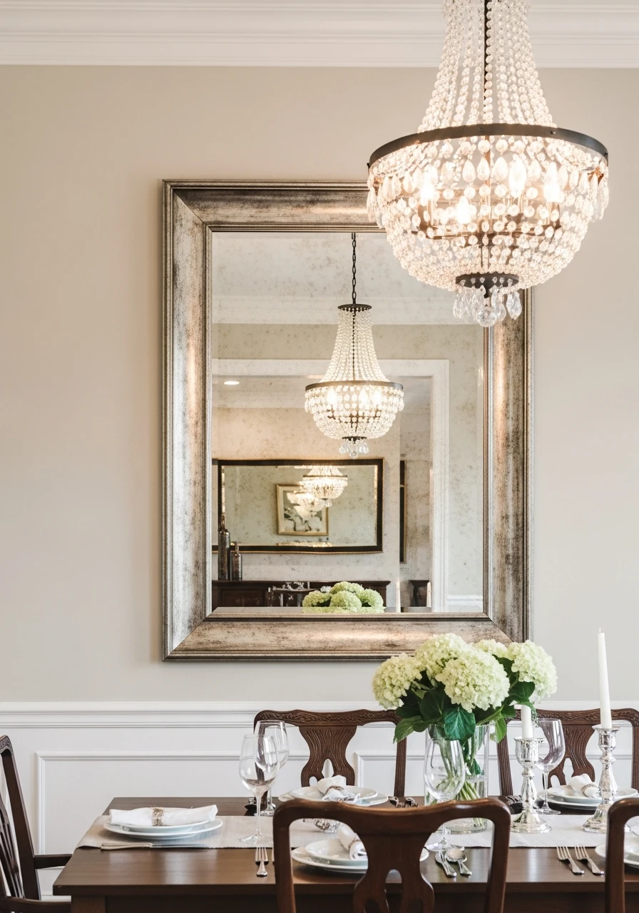 Decorative Wall Mirrors - 50 Budget-Friendly Dining Room Decor Ideas for a High-End Look