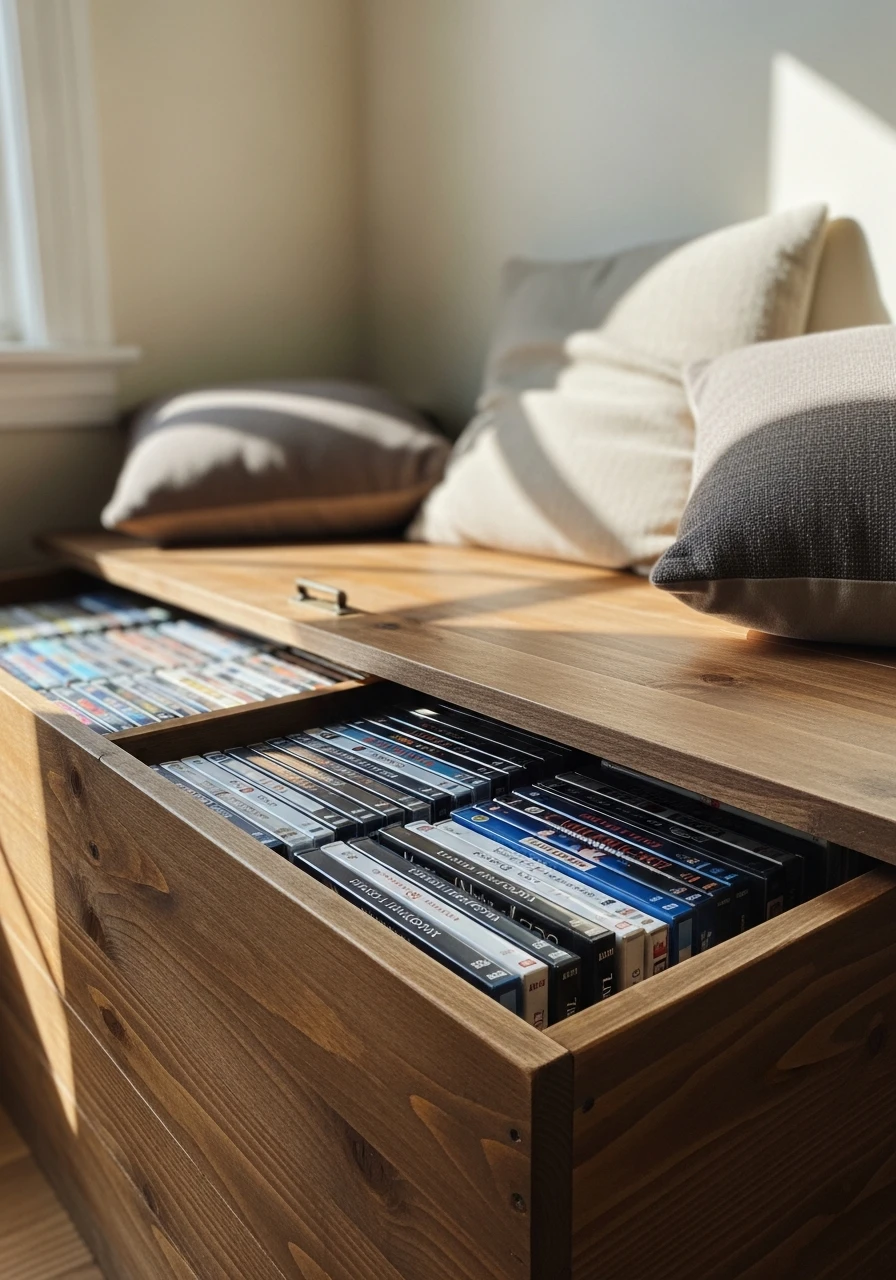 Storage Bench - 34 DVD Storage Ideas That Look High-End (Without the High Price Tag!)