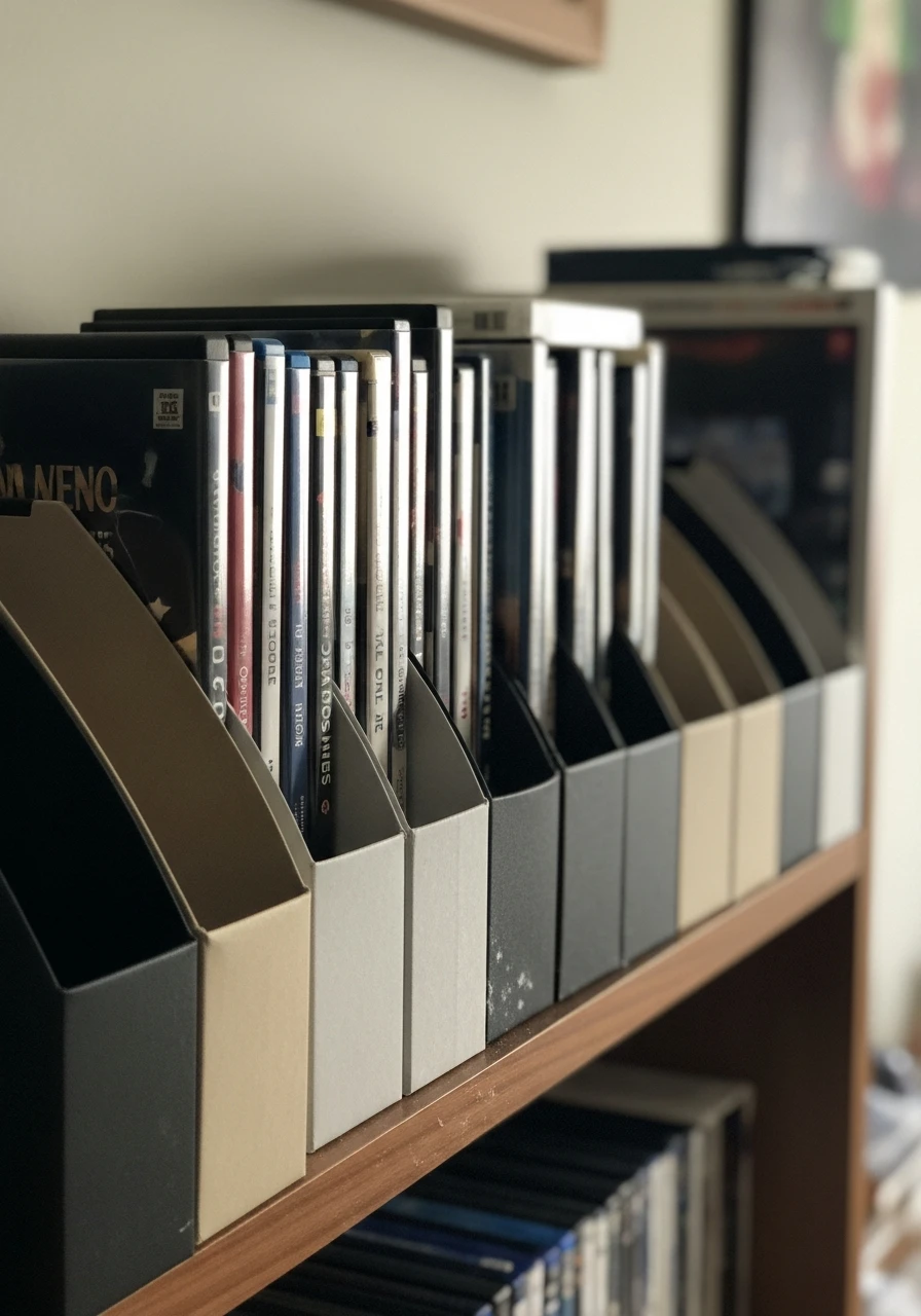 Magazine File Holders - 34 DVD Storage Ideas That Look High-End (Without the High Price Tag!)