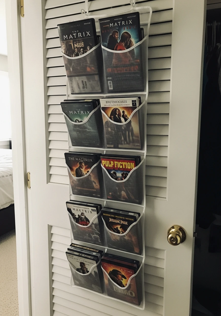 Closet Door Organizers - 34 DVD Storage Ideas That Look High-End (Without the High Price Tag!)