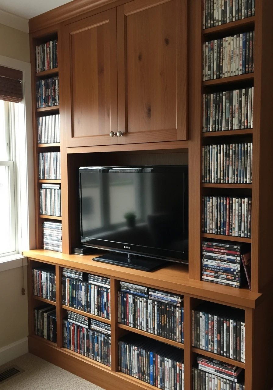 Built-in Cabinetry - 34 DVD Storage Ideas That Look High-End (Without the High Price Tag!)