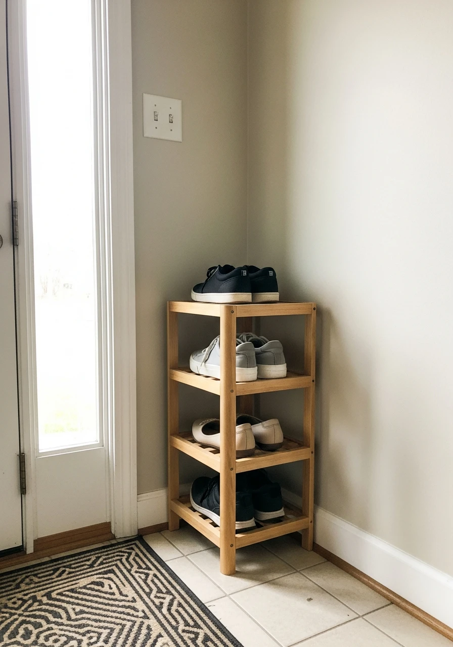Corner Shoe Rack Solution - 50 Brilliant Entry Way Shoe Storage Ideas for a Tidy Home
