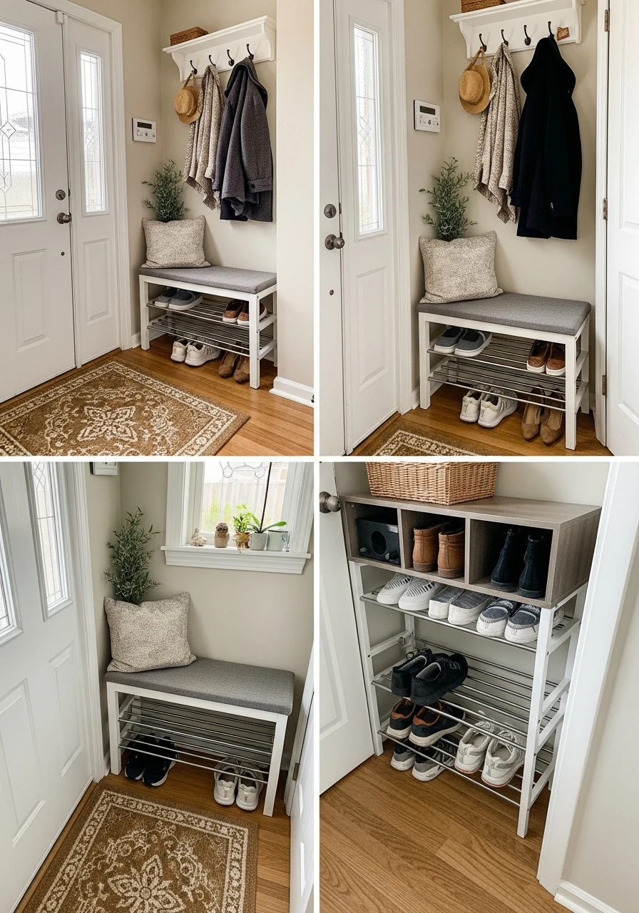 Compact Bistro Entry Setup - 50 Brilliant Entry Way Shoe Storage Ideas for a Tidy Home