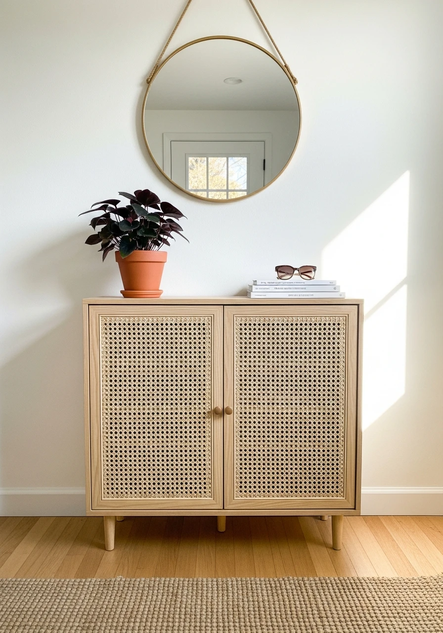 Rattan Front Shoe Cabinet - 50 Brilliant Entry Way Shoe Storage Ideas for a Tidy Home