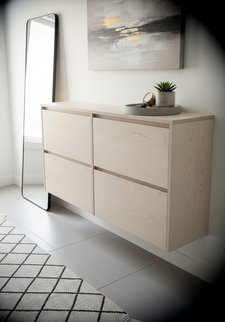 Floating Shoe Storage Cabinets - 50 Brilliant Entry Way Shoe Storage Ideas for a Tidy Home