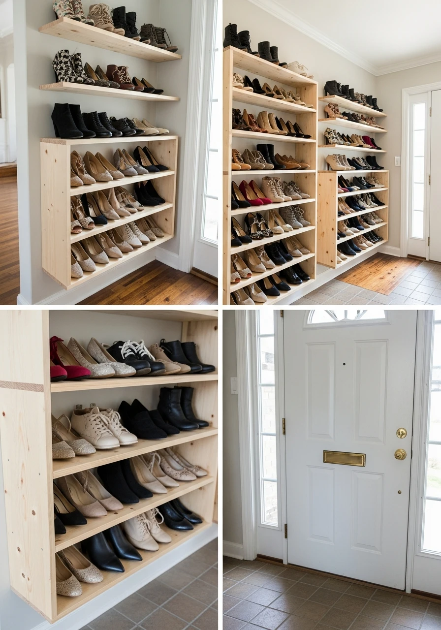 Open Shoe Display Shelves - 50 Brilliant Entry Way Shoe Storage Ideas for a Tidy Home