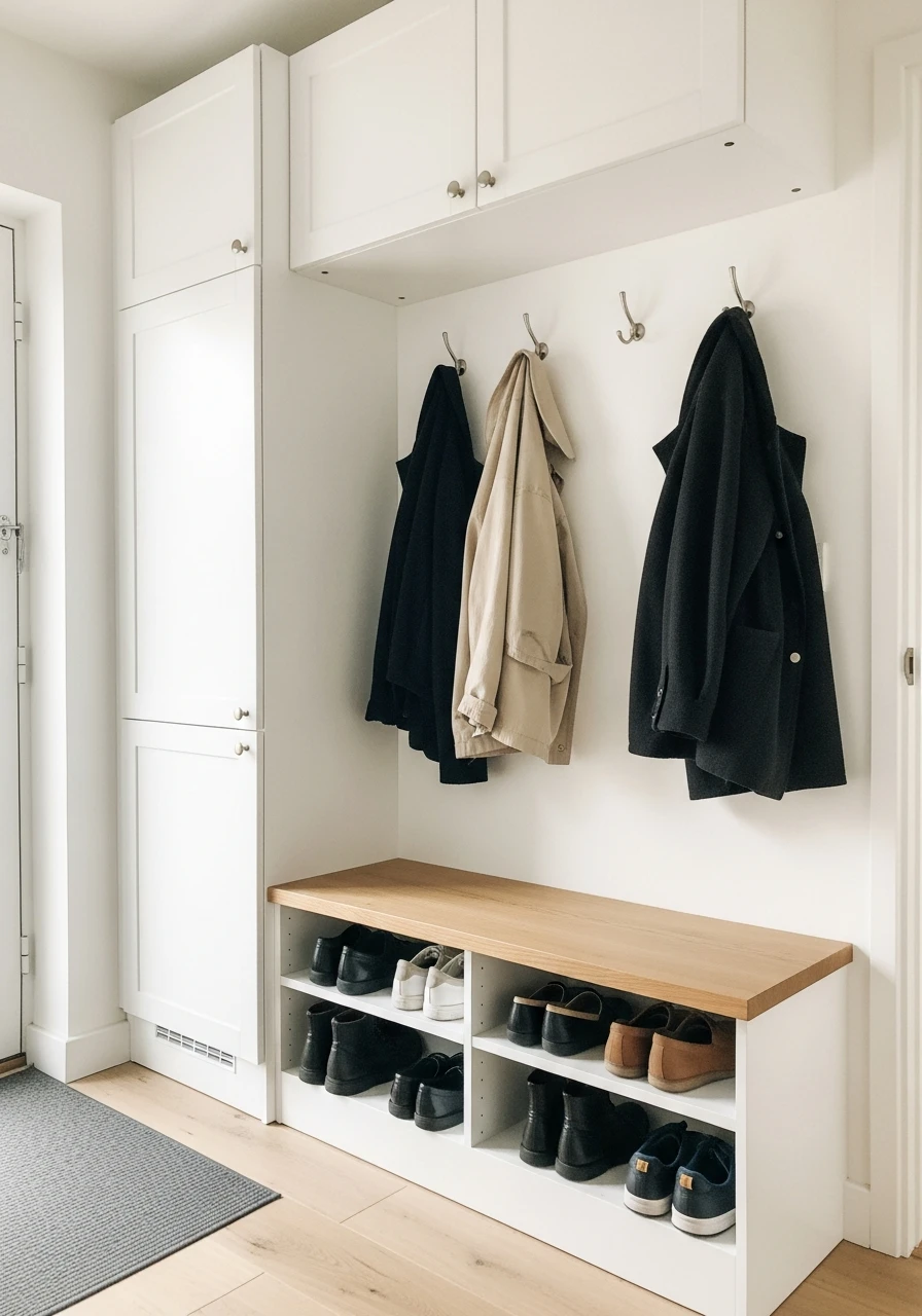 Scandinavian Light Oak Entry Setup - 50 Brilliant Entry Way Shoe Storage Ideas for a Tidy Home