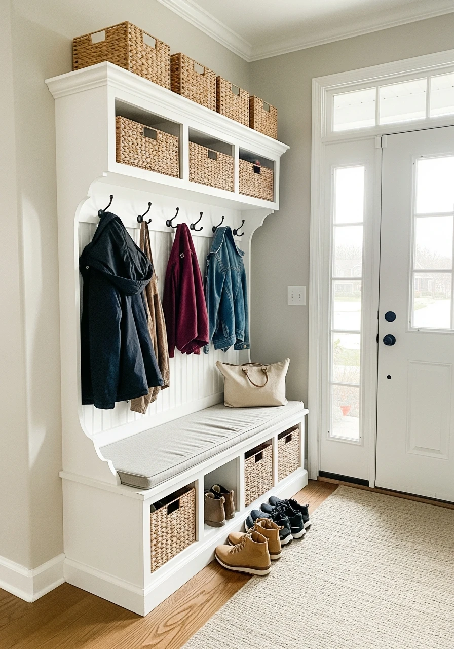 Mudroom Bench With Shoe Cubbies - 50 Brilliant Entry Way Shoe Storage Ideas for a Tidy Home