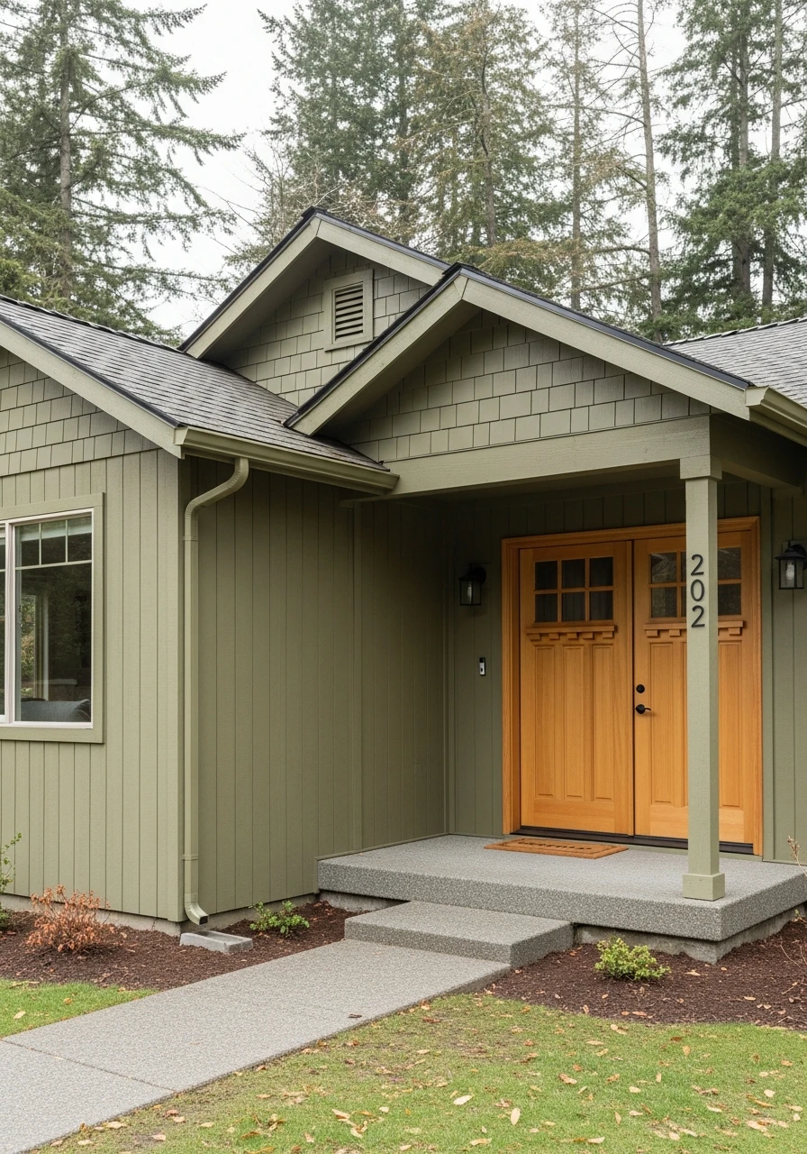 Mossy Olive Green Exterior