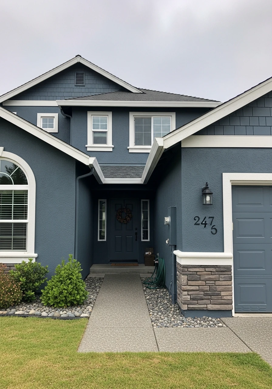 Stormy Blue Exterior Walls