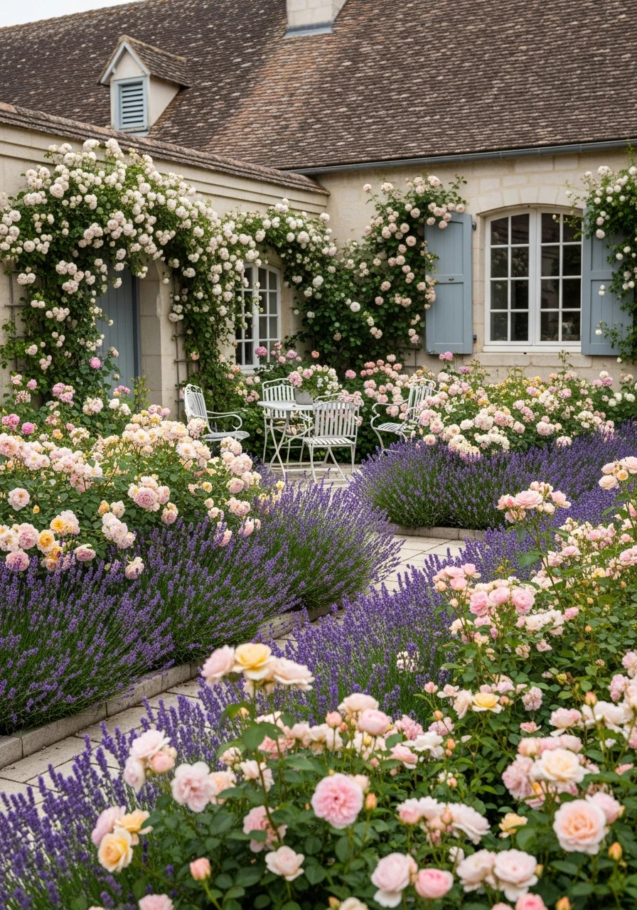 Provence Pastel Garden - French Courtyard Garden Ideas: Create Your Own Dream Escape