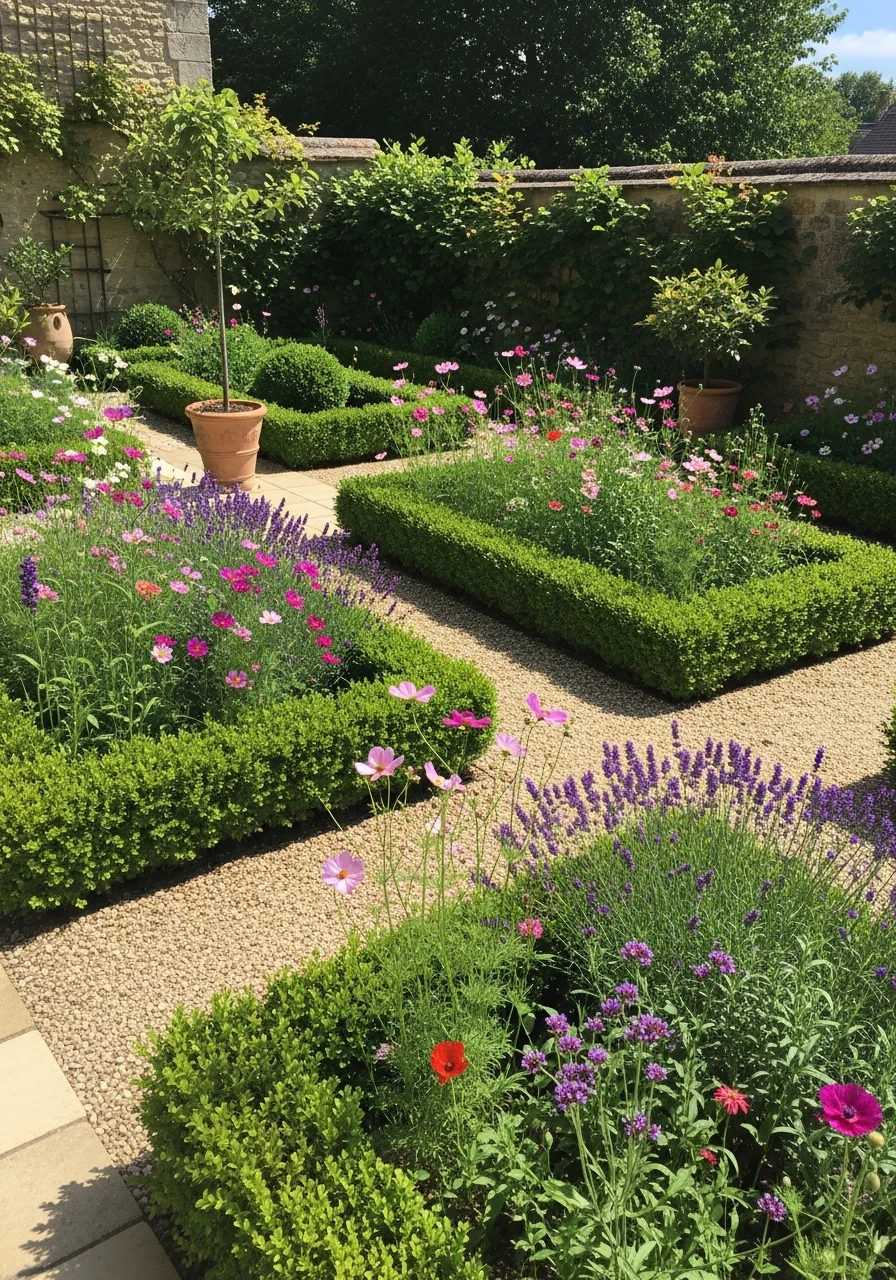 Structured Hedge Layout - French Courtyard Garden Ideas: Create Your Own Dream Escape
