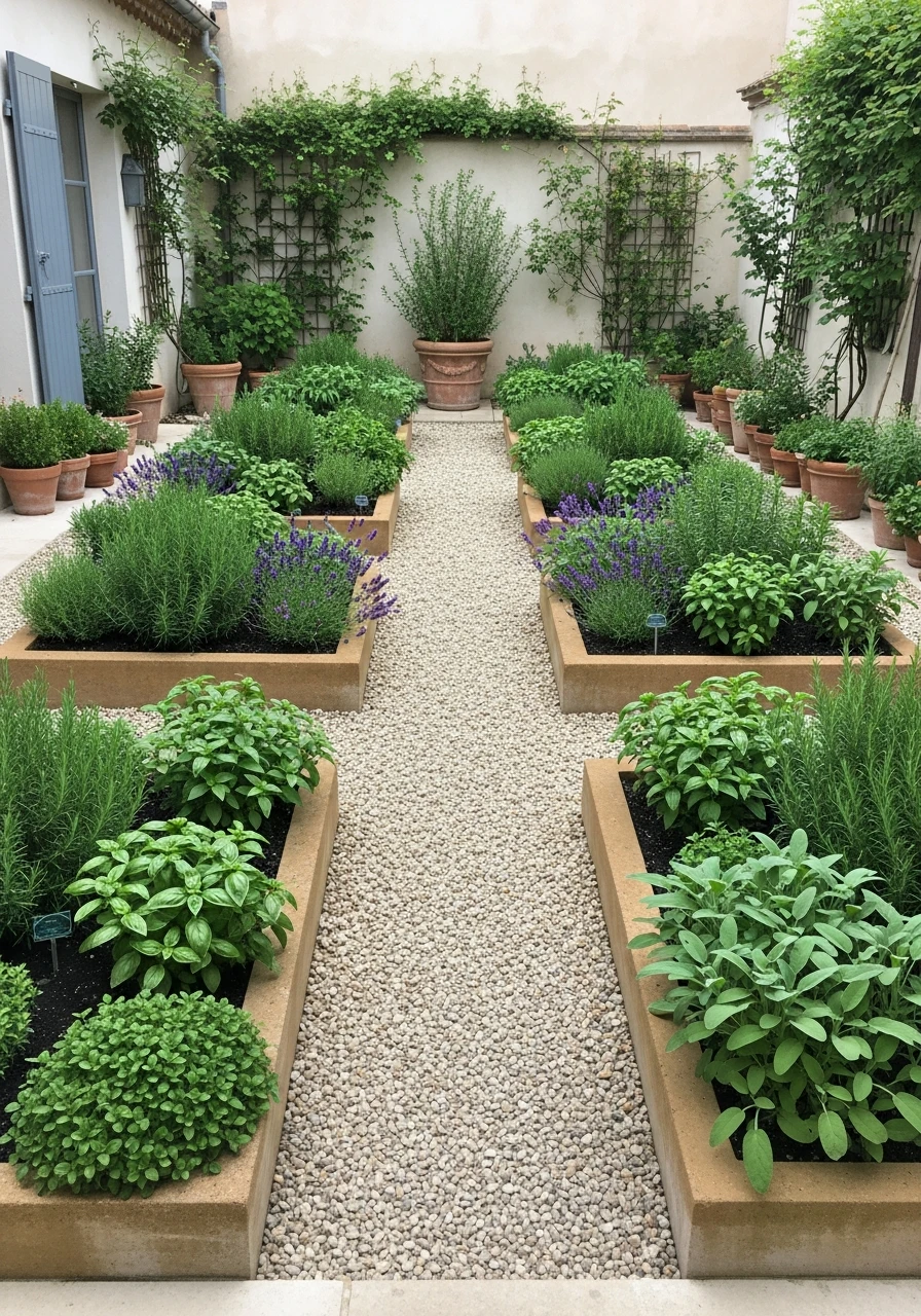 Provence Herb Courtyard - French Courtyard Garden Ideas: Create Your Own Dream Escape