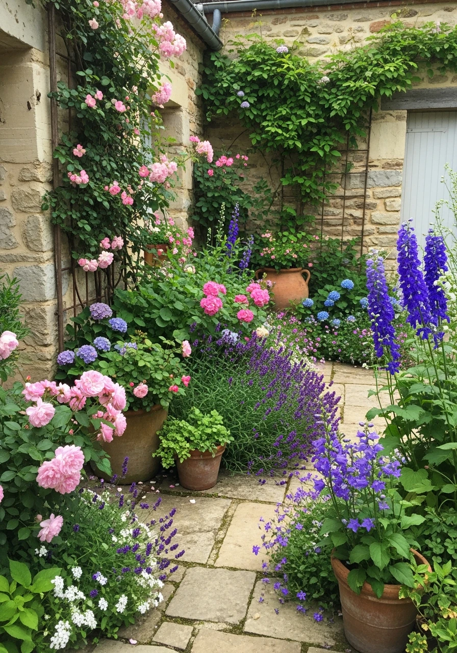 Cottage Flower Beds - French Courtyard Garden Ideas: Create Your Own Dream Escape