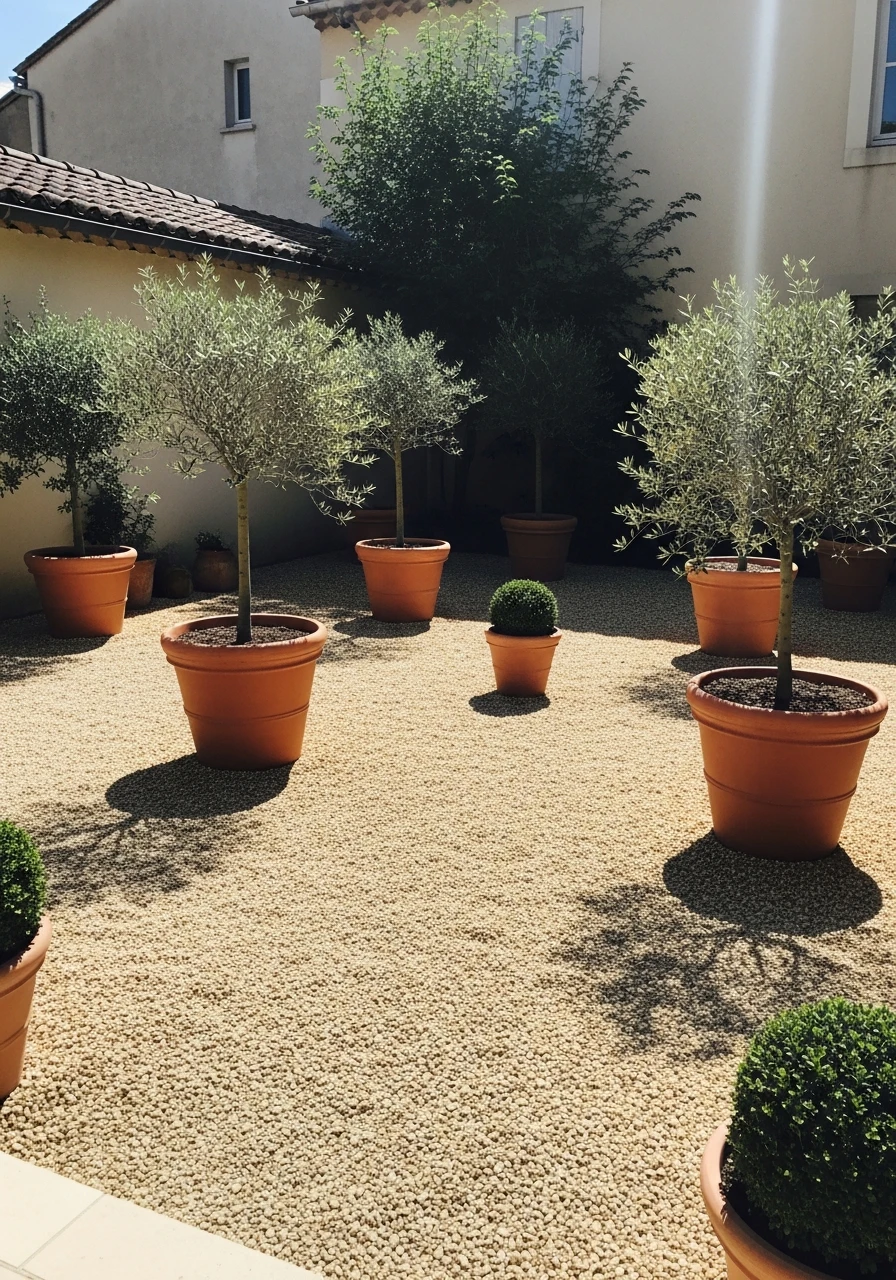 Beige Gravel Patio - French Courtyard Garden Ideas: Create Your Own Dream Escape