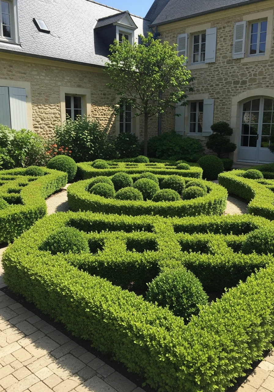 Neat Boxwood Garden Patterns - French Courtyard Garden Ideas: Create Your Own Dream Escape