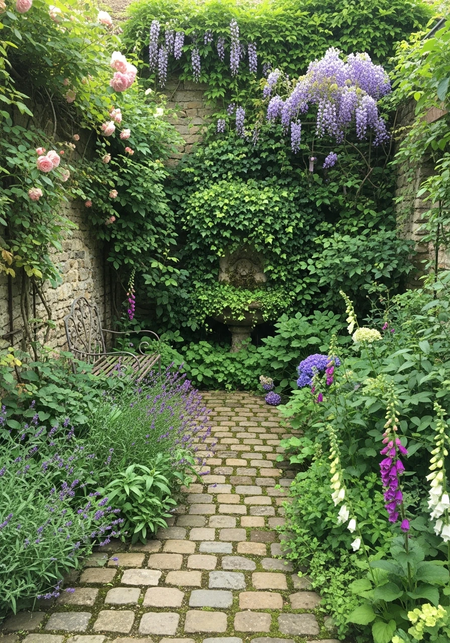 Overgrown Romantic Style - French Courtyard Garden Ideas: Create Your Own Dream Escape