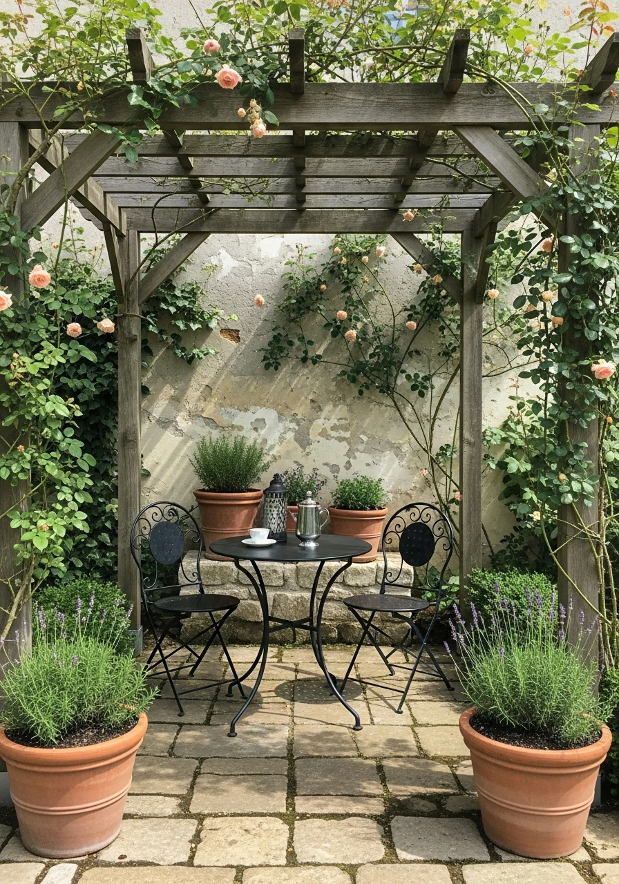 Vintage Bistro Seating - French Courtyard Garden Ideas: Create Your Own Dream Escape