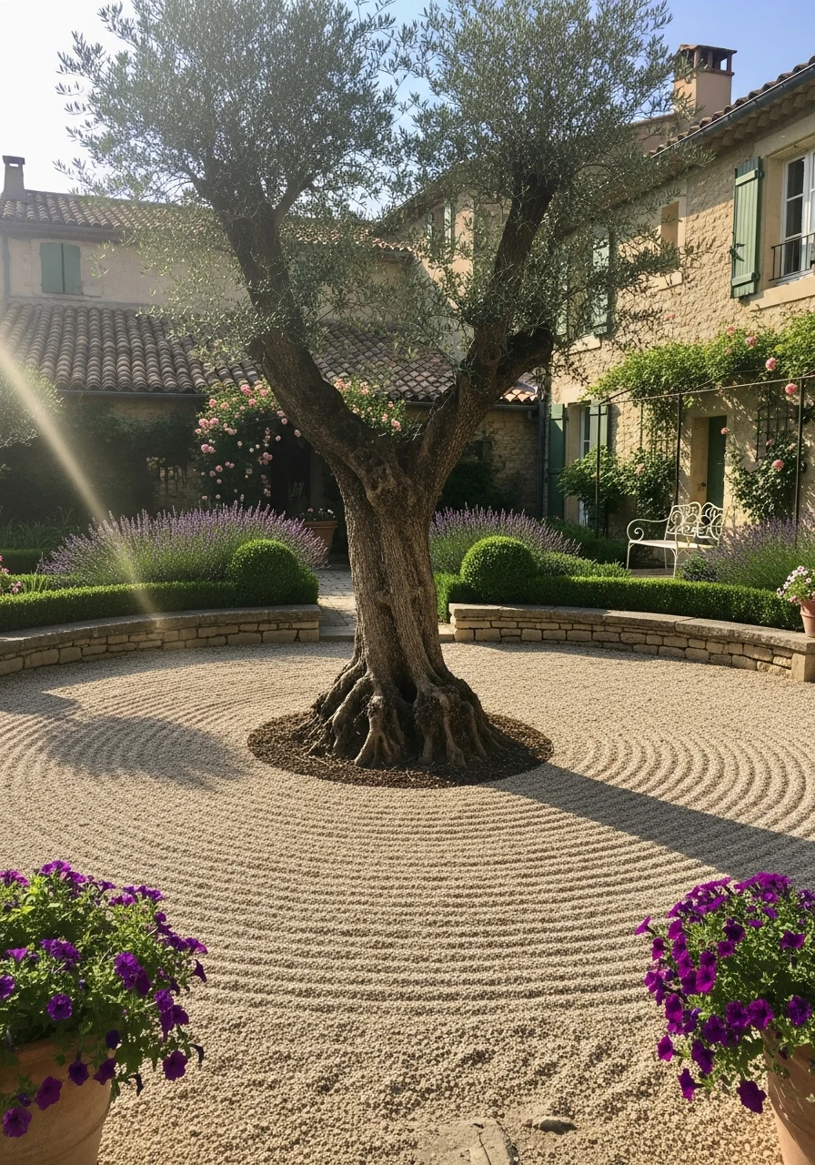 Olive Tree Focal Point - French Courtyard Garden Ideas: Create Your Own Dream Escape