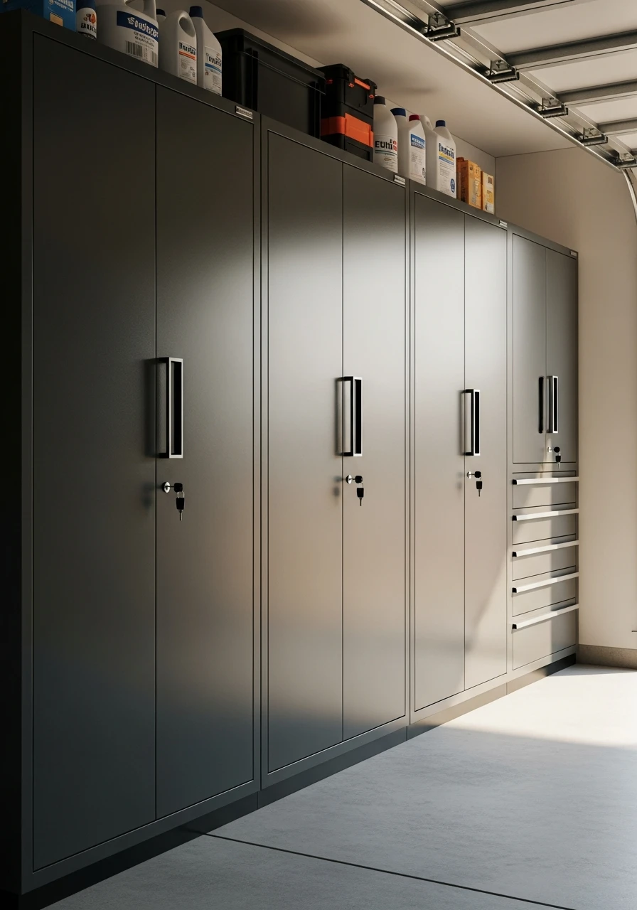 Lockable Garage Cabinets - 50 Genius Garage Organization Ideas That Actually Work