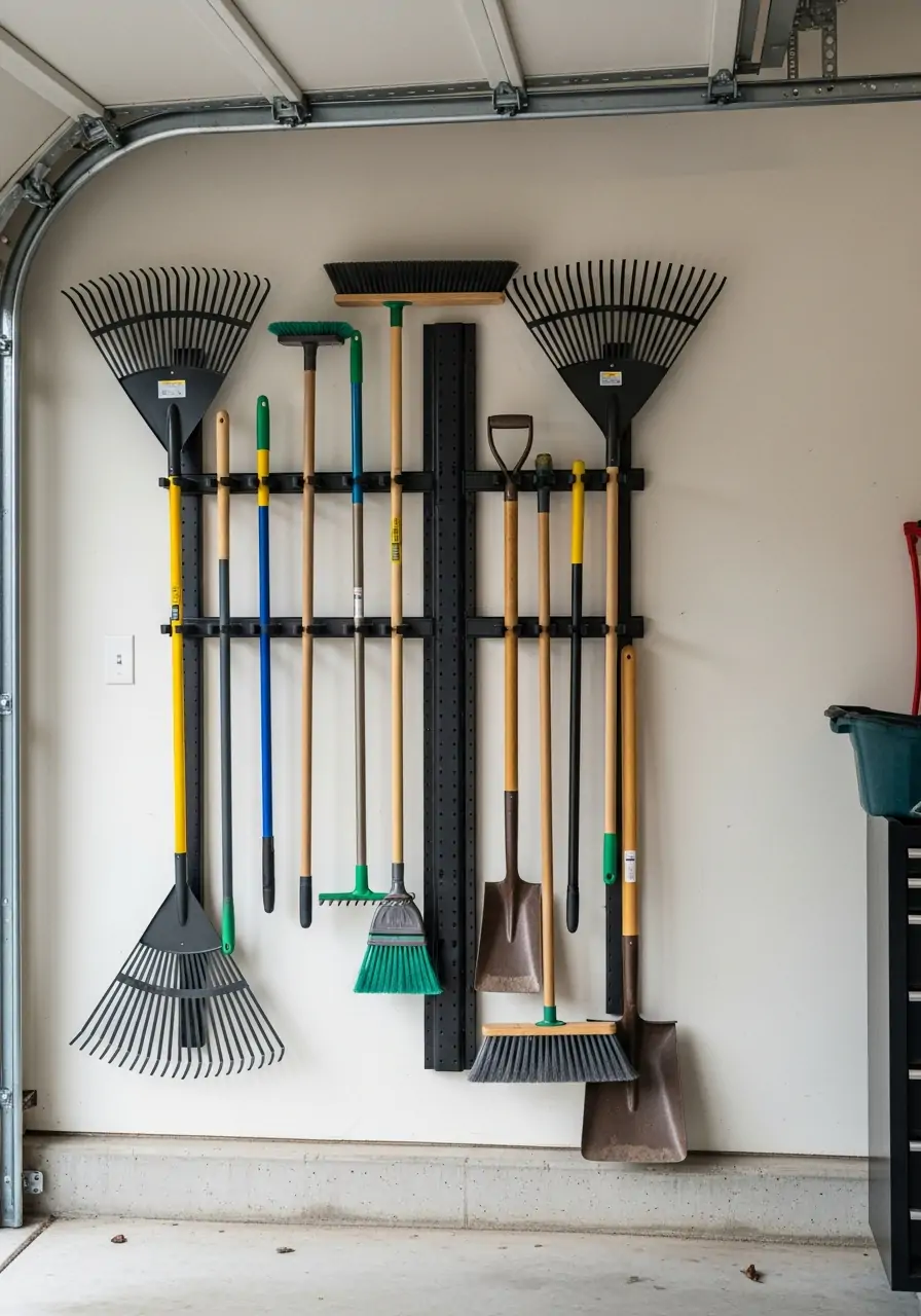 Vertical Garden Tool Towers - 50 Genius Garage Organization Ideas That Actually Work