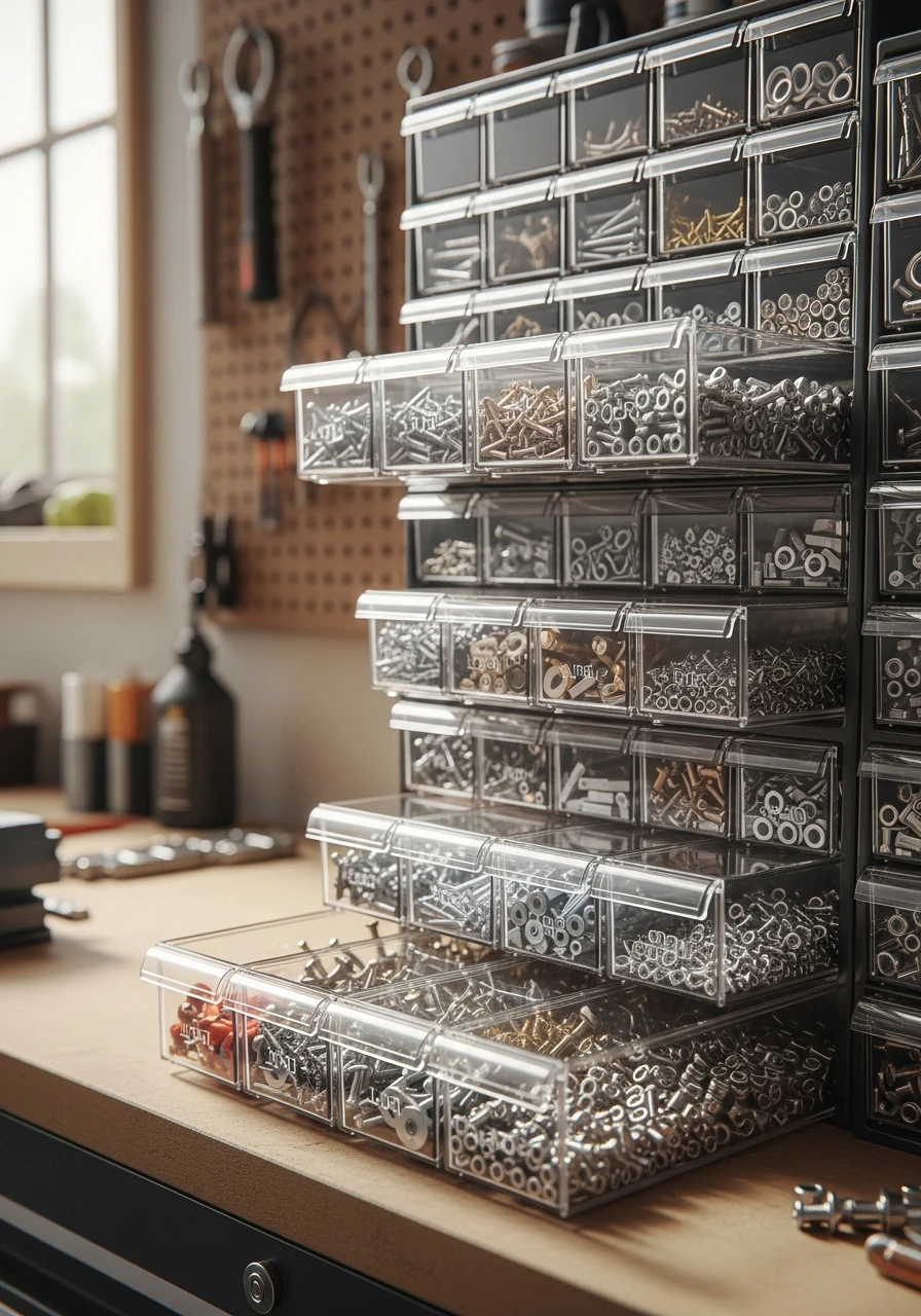Multi-Drawer Hardware Units - 50 Genius Garage Organization Ideas That Actually Work