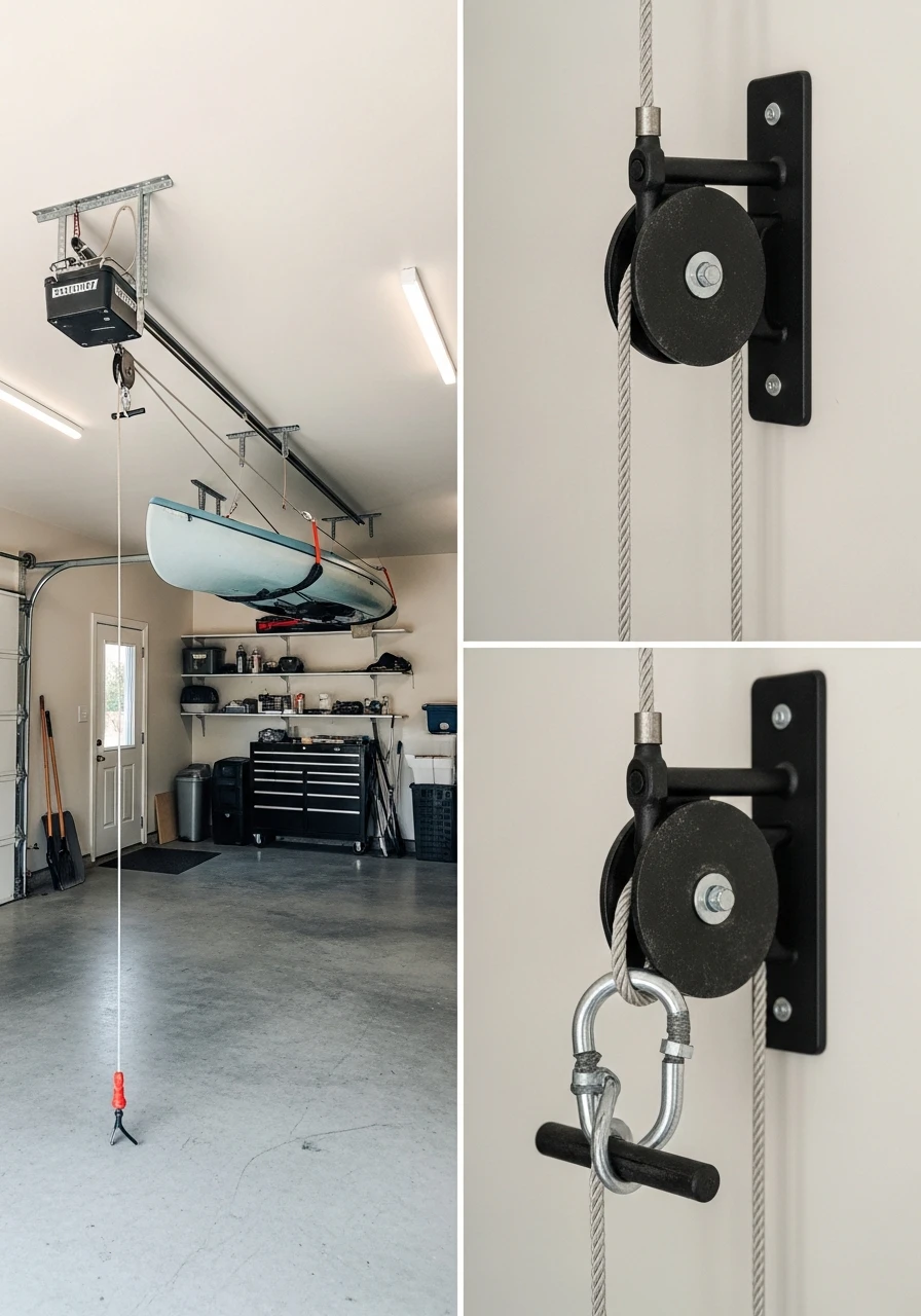 Ceiling Pulley Systems - 50 Genius Garage Organization Ideas That Actually Work