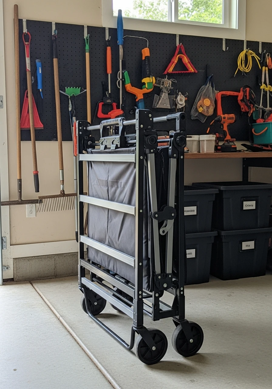 Foldable Utility Carts - 50 Genius Garage Organization Ideas That Actually Work
