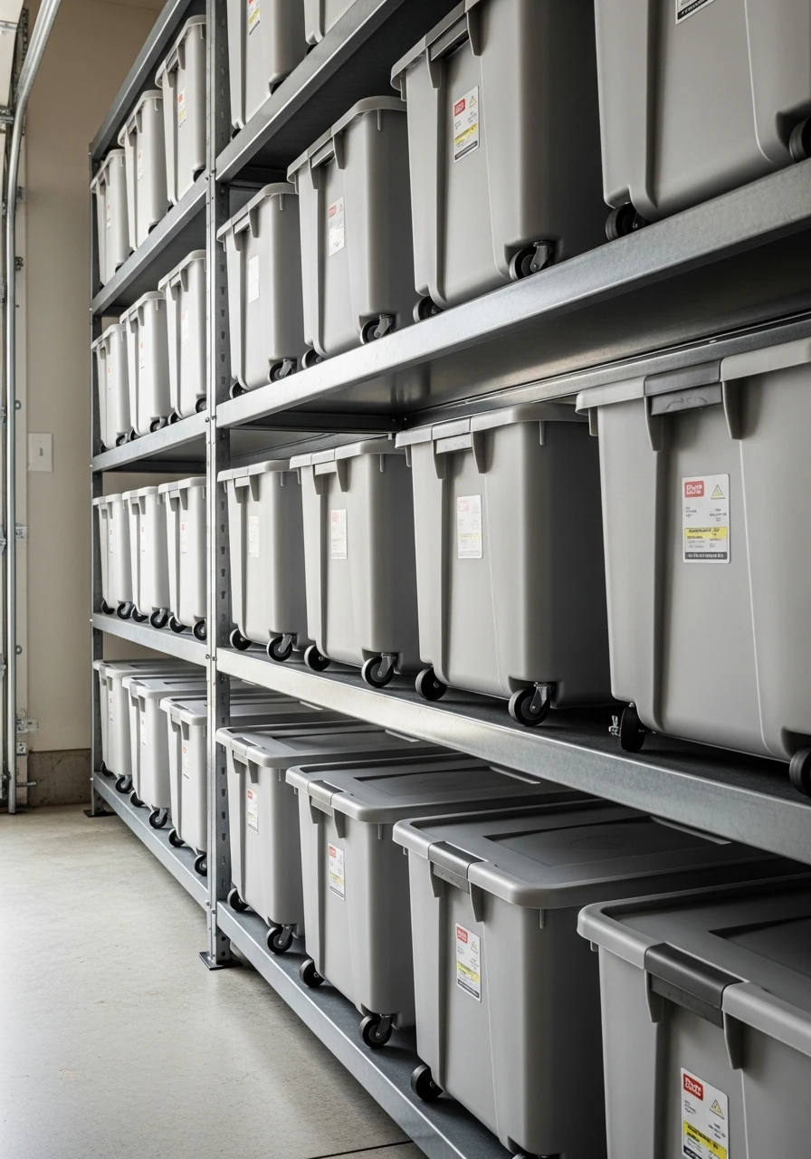 Rolling Storage Bins - 50 Genius Garage Organization Ideas That Actually Work