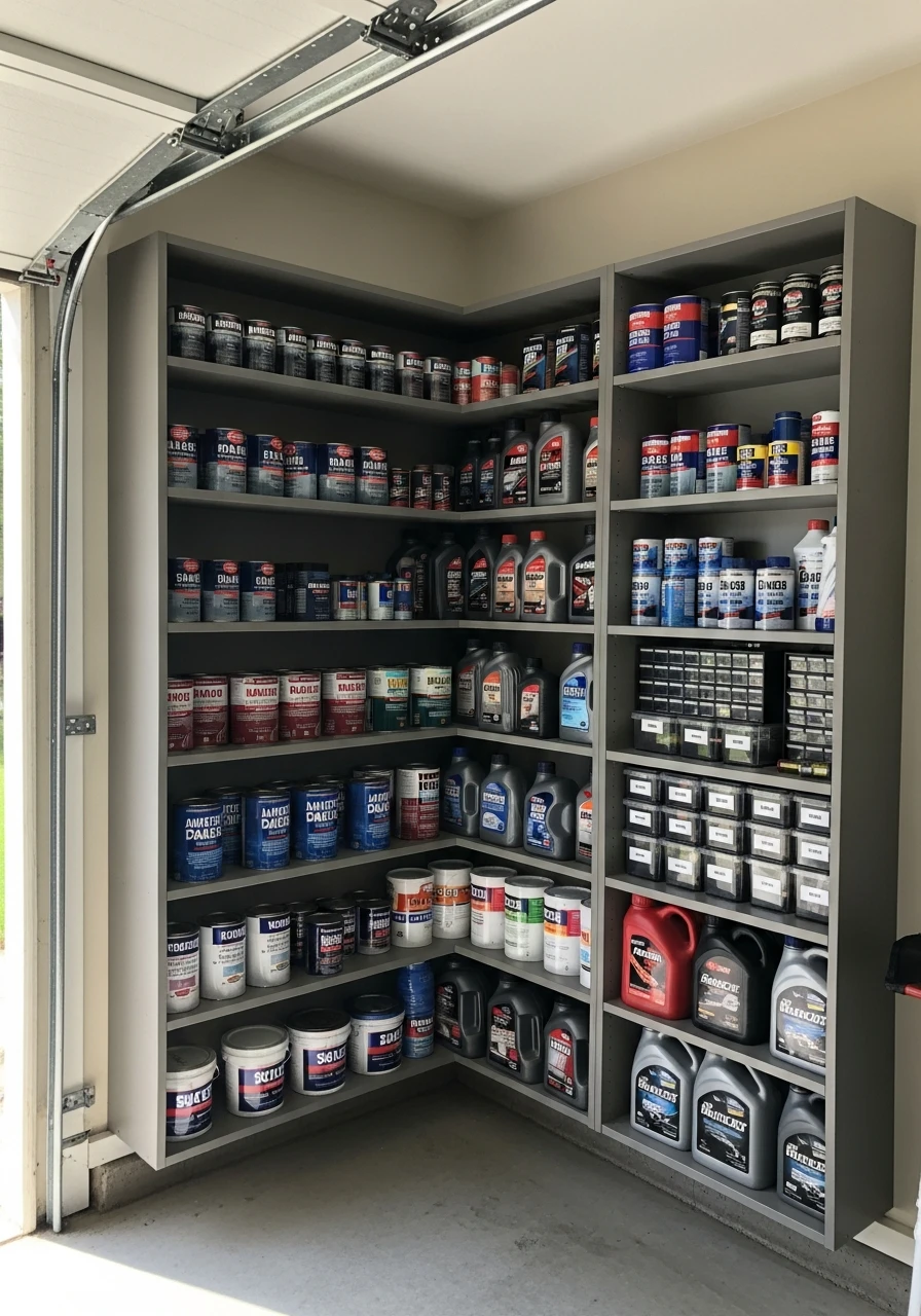 Corner Shelving Units - 50 Genius Garage Organization Ideas That Actually Work
