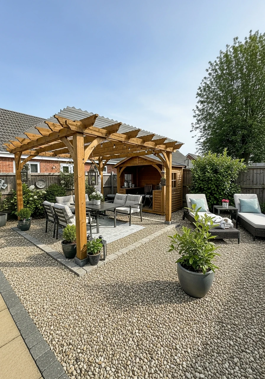 Under a Pergola or Gazebo