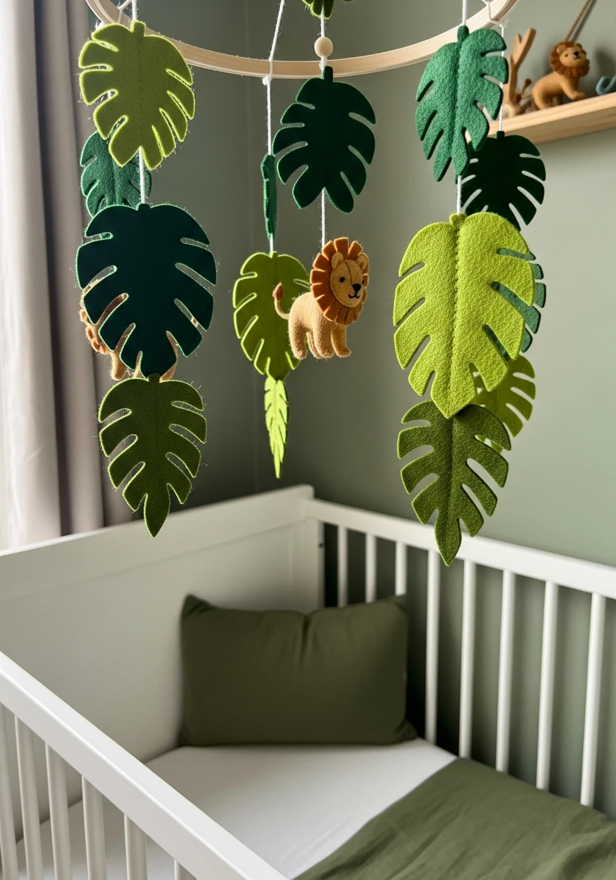 Jungle Themed Mobile - 35 Budget-Friendly Ideas for the Perfect Green Nursery