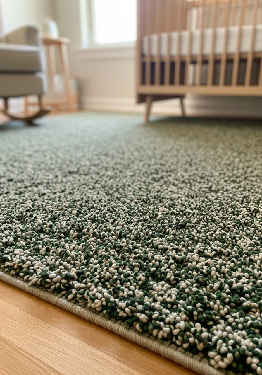 Earthy Toned Rug - 35 Budget-Friendly Ideas for the Perfect Green Nursery